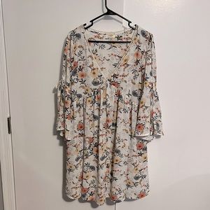 Cream floral boho dress